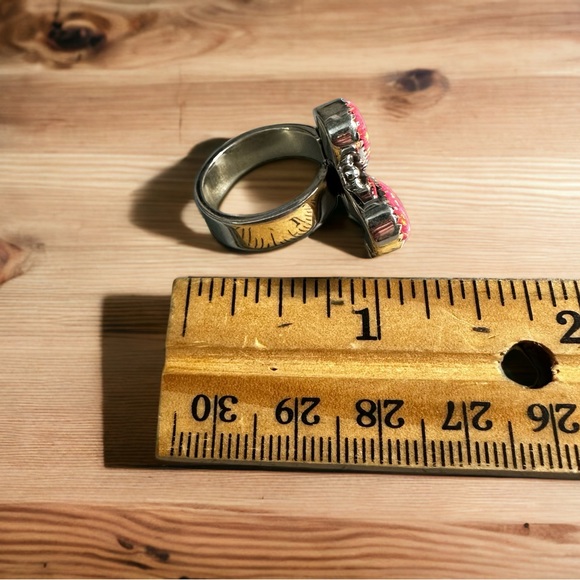 Pink Aurora Opals in Solid Sterling Silver Flutter Ring - Picture 4 of 9